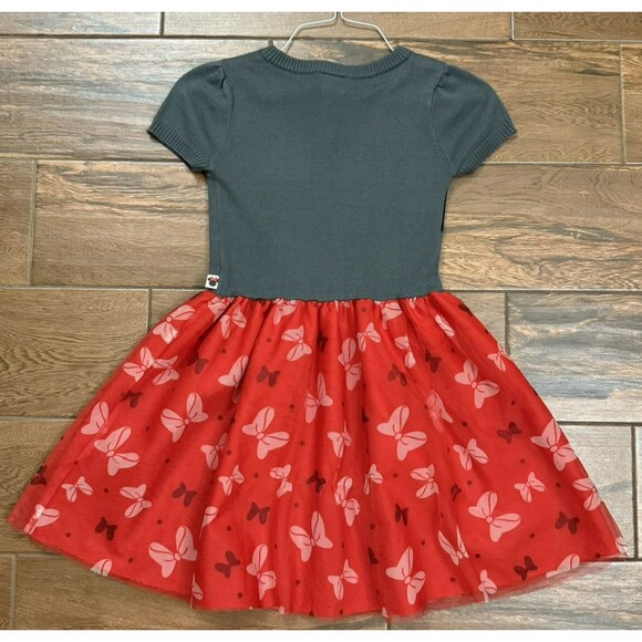 +Girl's Disney Minnie Mouse Dress Sweater Top Tulle Skirt Red Size L 10/12 - Picture 7 of 7